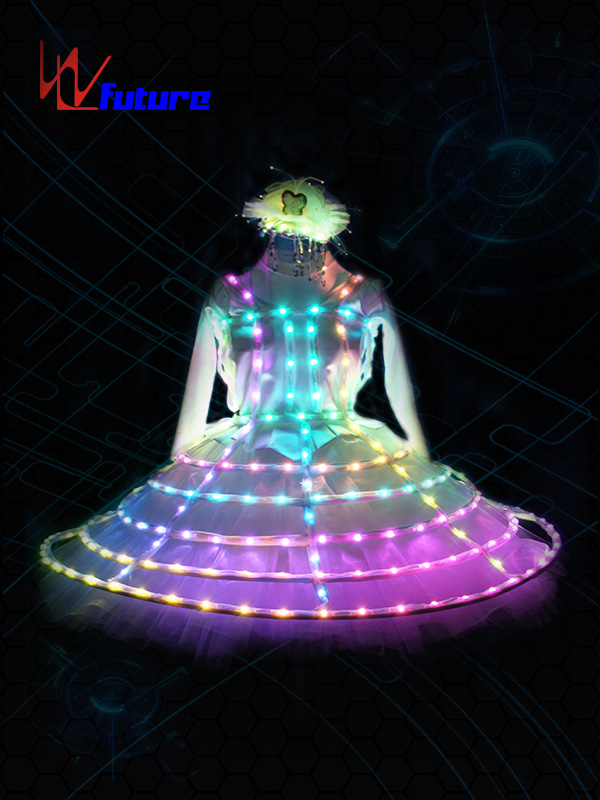 未来创意无线遥控编程LED全彩裙子 发光舞台表演服  WL-0140