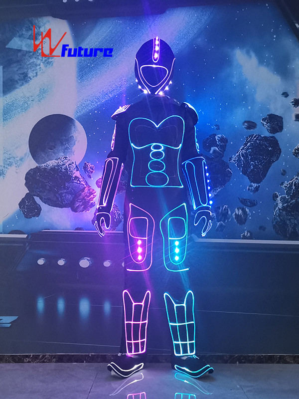 未来创意LED光纤发光表演服带面具 电子舞演出服 WL-0269