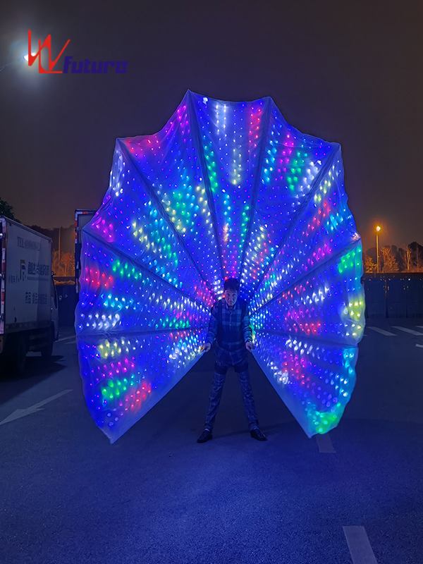 智能全彩LED发光孔雀扇大型巡游演出表演背架 WL-0294